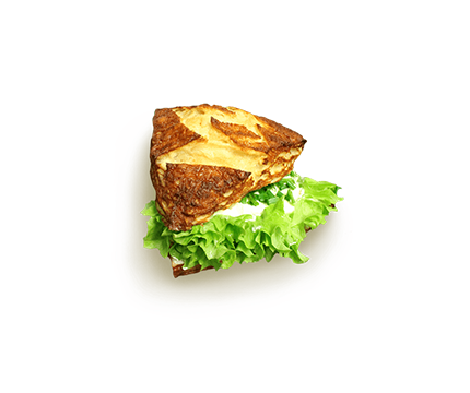 Laugenecke mit Frischkäse und Schnittlauch