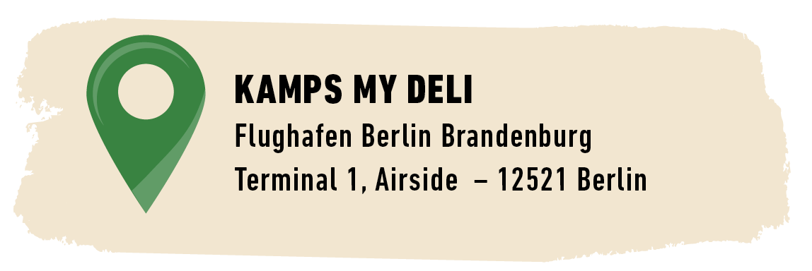 Der Standort von Kamps my Deli im Flughafen BER: Flughafen Berlin Brandenburg, Terminal 1, Airside, 12521 Berlin